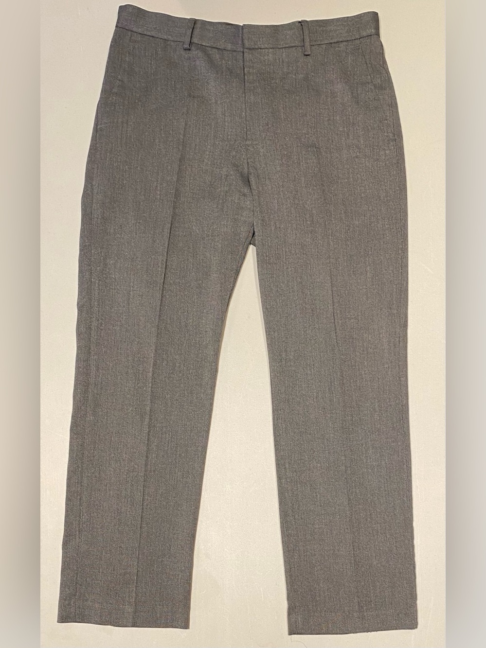 Express Producer Men's Herringbone Straight-Front Gray Dress Pants, 32x30 - Picture 2 of 10